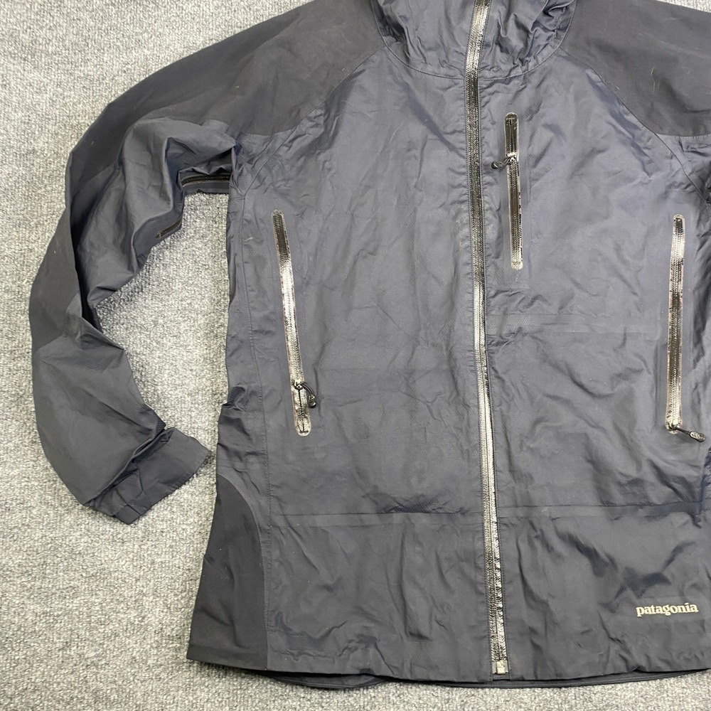 Patagonia Womens Large Full Zip Waterproof Jacket Black Super Pluma Shell 83845 - Picture 2 of 14